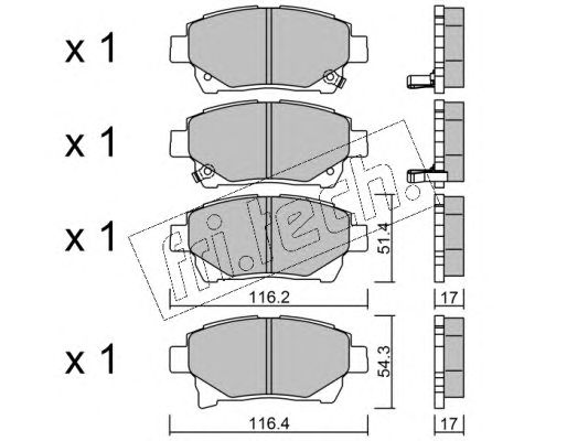 set placute frana,frana disc