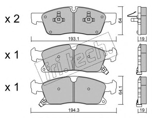 set placute frana,frana disc