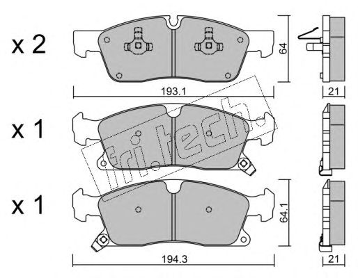 set placute frana,frana disc