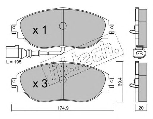 set placute frana,frana disc