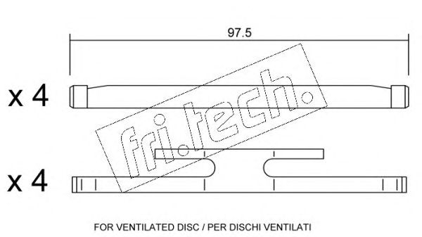 Set accesorii, placute frana