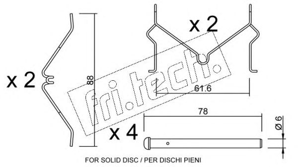 Set accesorii, placute frana