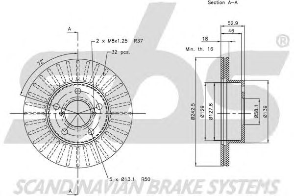 Disc frana SUBARU IMPREZA 93- 242X18 13