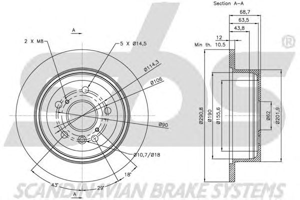 Disc frana TOYOTA AVENSIS VERSO 01-/PREVIA