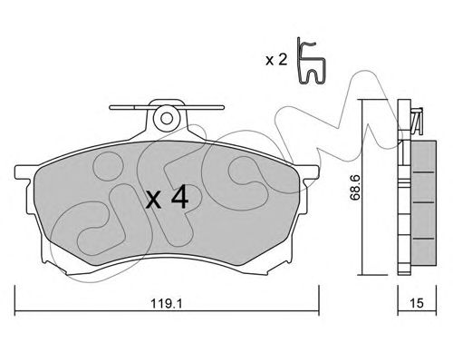 set placute frana,frana disc