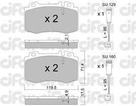 set placute frana,frana disc