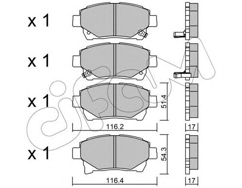 set placute frana,frana disc