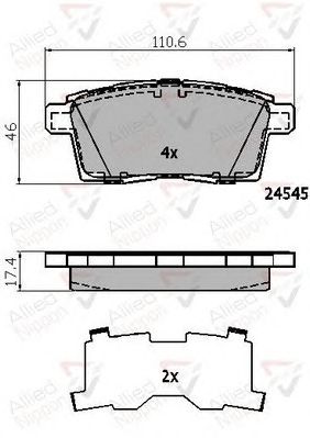 set placute frana,frana disc