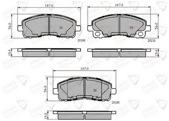 set placute frana,frana disc