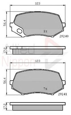 set placute frana,frana disc