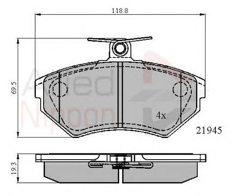 set placute frana,frana disc