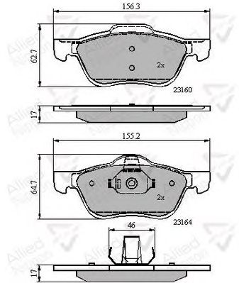 set placute frana,frana disc