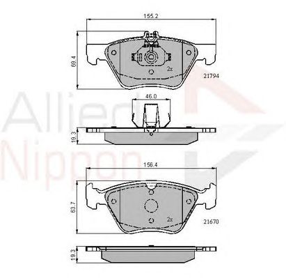 set placute frana,frana disc