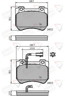 set placute frana,frana disc