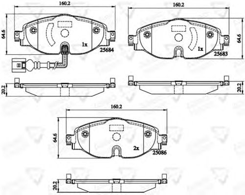 set placute frana,frana disc