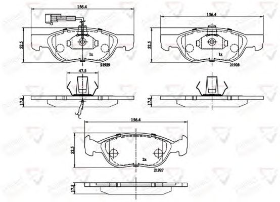 set placute frana,frana disc