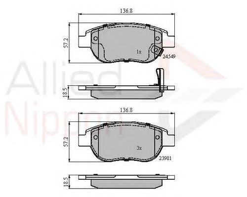 set placute frana,frana disc