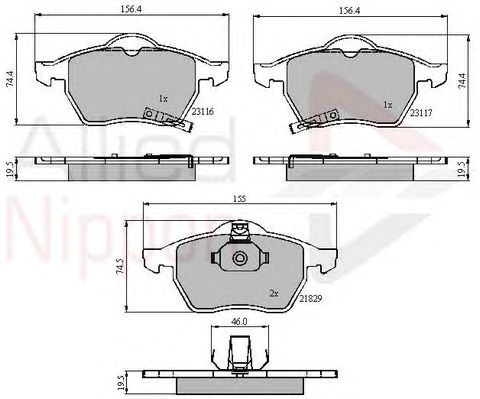 set placute frana,frana disc