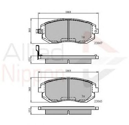 set placute frana,frana disc