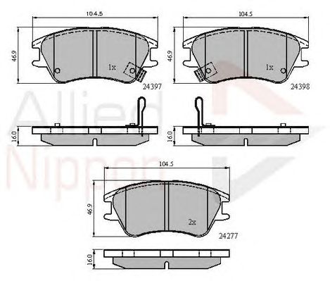 set placute frana,frana disc