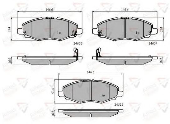 set placute frana,frana disc