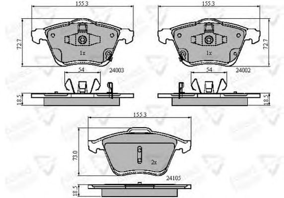 set placute frana,frana disc