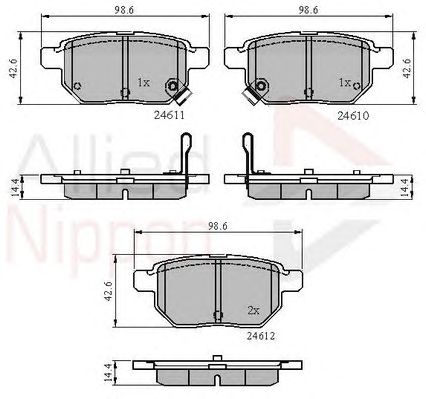 set placute frana,frana disc