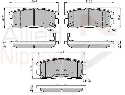 set placute frana,frana disc