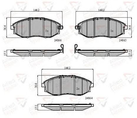 set placute frana,frana disc