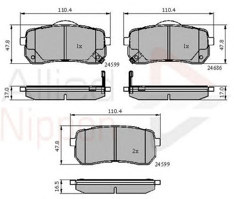 set placute frana,frana disc