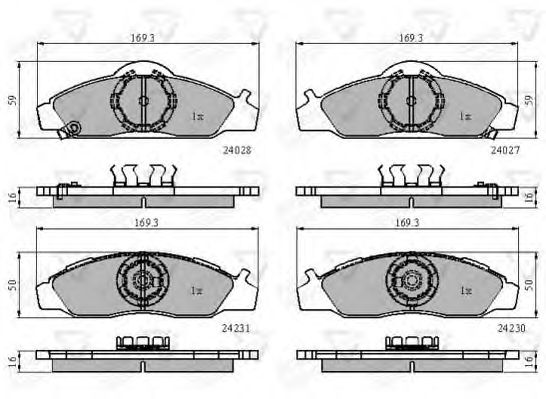 set placute frana,frana disc