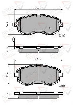 set placute frana,frana disc