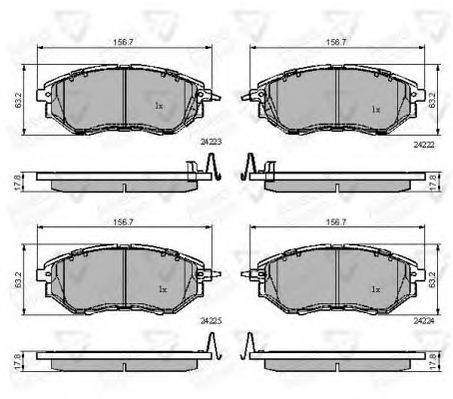 set placute frana,frana disc