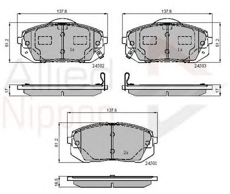 set placute frana,frana disc