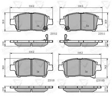 set placute frana,frana disc