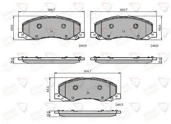 set placute frana,frana disc