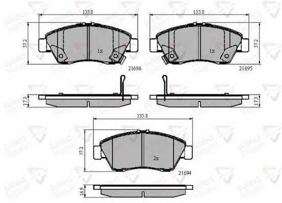 set placute frana,frana disc