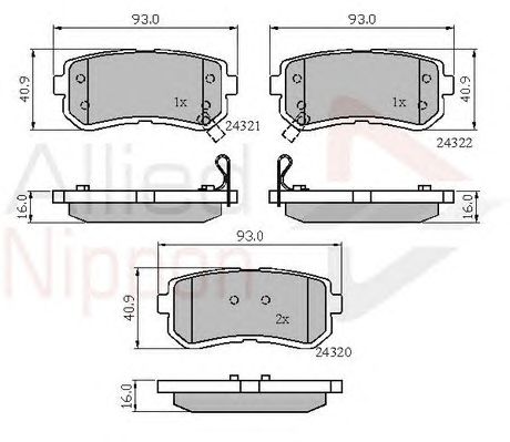 set placute frana,frana disc