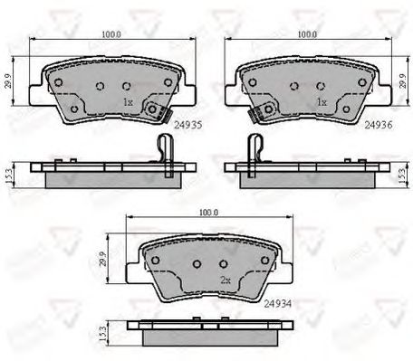 set placute frana,frana disc