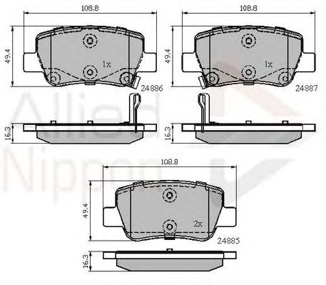 set placute frana,frana disc