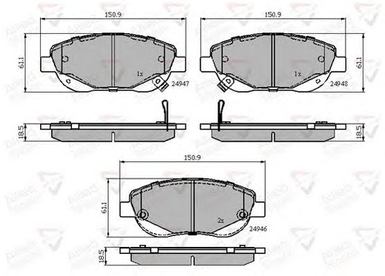 set placute frana,frana disc