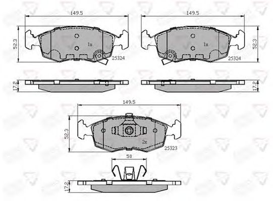 set placute frana,frana disc