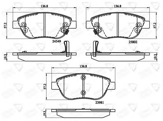 set placute frana,frana disc