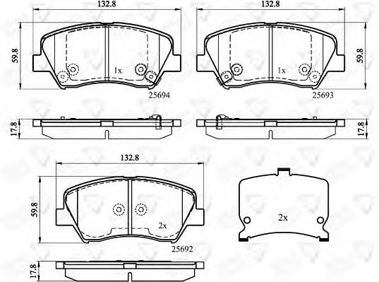 set placute frana,frana disc