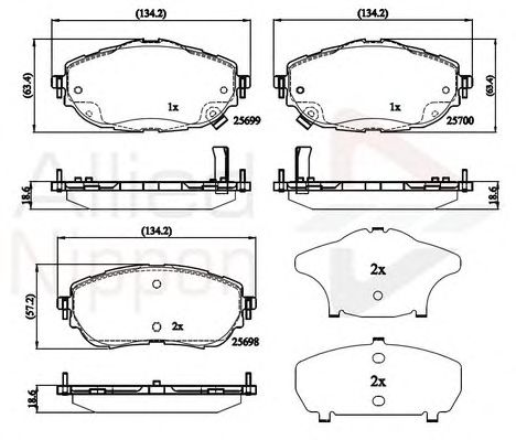 set placute frana,frana disc