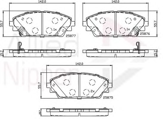 set placute frana,frana disc