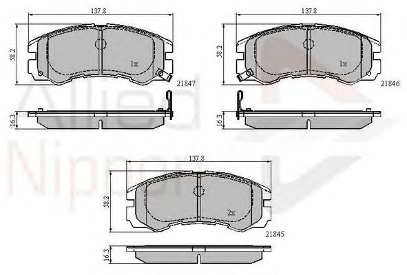 set placute frana,frana disc