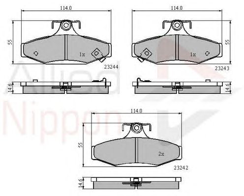 set placute frana,frana disc