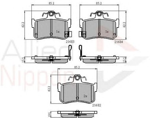 set placute frana,frana disc