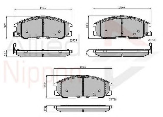 set placute frana,frana disc